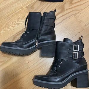 Kelsi Dagger Lug Sole Combat Boots | Black | Size 7